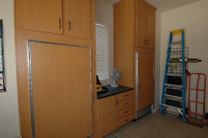 Built-in Subzero Refrigerator and Freezer in Finished Garage One.