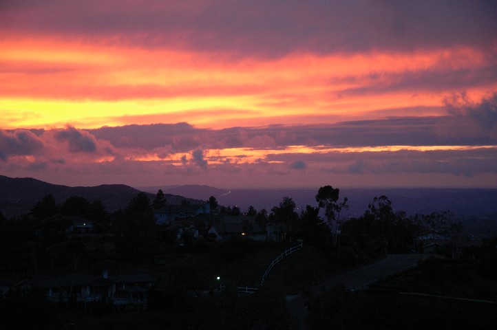 Highway 52 winding over the hill to the West... Mt. Soledad behind...