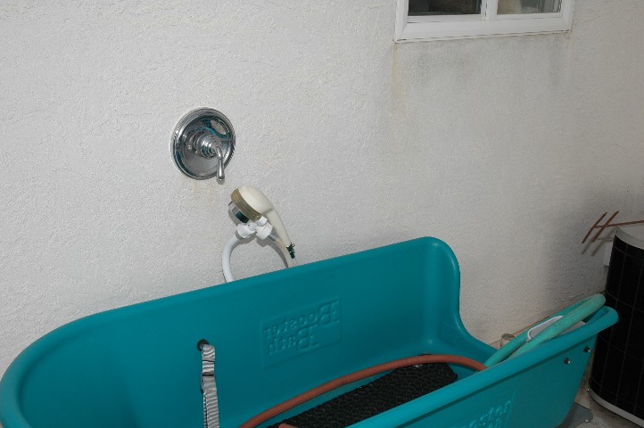 Outside Shower for the Pool... and Dog Washing Station...