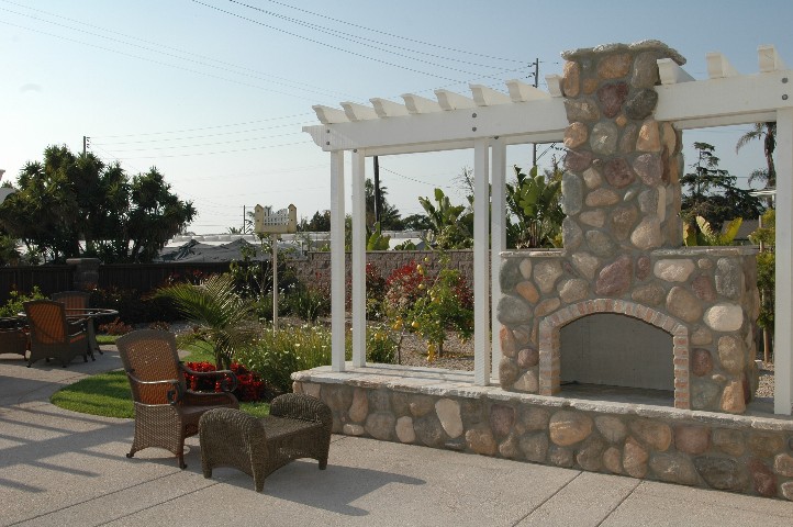 Cozy Poolside Fireplace